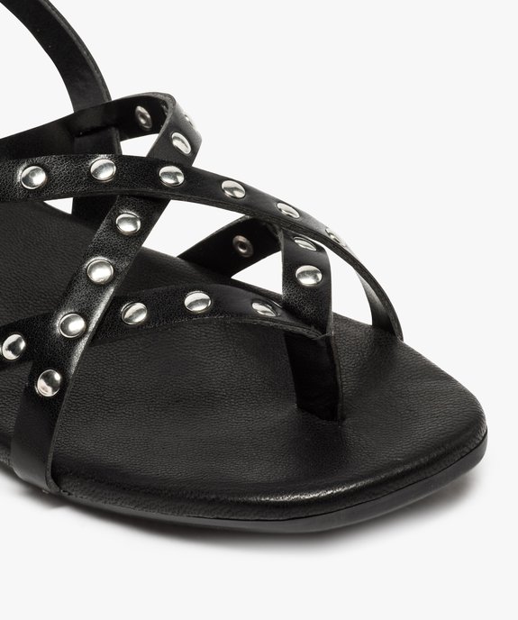 Sandales femme à talon plat et brides ornées de clous  vue6 - GEMO (CASUAL) - GEMO