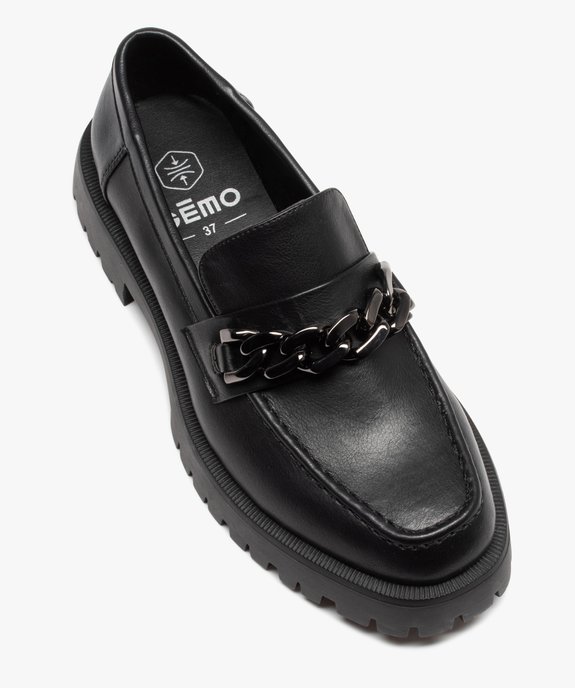 Mocassins femme unis à semelle crantée débordante vue6 - GEMO (CASUAL) - GEMO