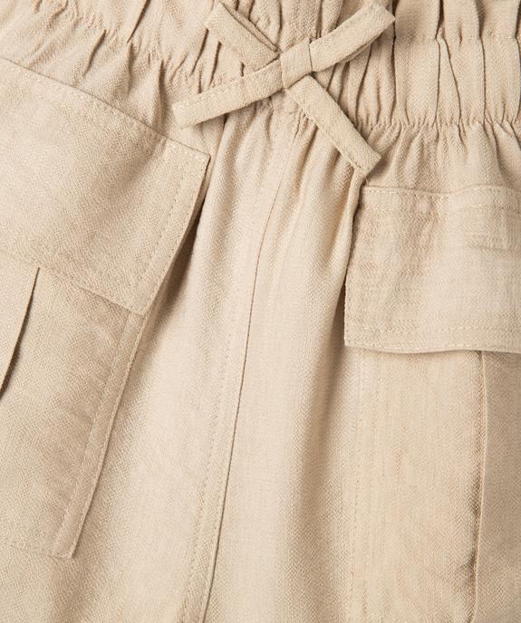 Short fluide taille haute avec poches à rabat fille - GEMO (ENFANT) Short fluide taille haute avec poches à rabat fille vue2 - GEMO (ENFANT) - GEMO