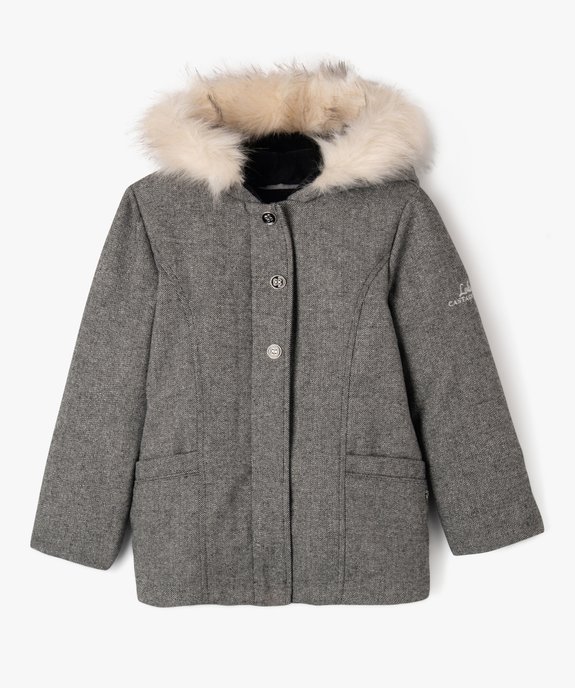 Manteau à capuche pailleté et doublure pouce et chaude fille - LuluCastagnette vue2 - LULU G4G - GEMO