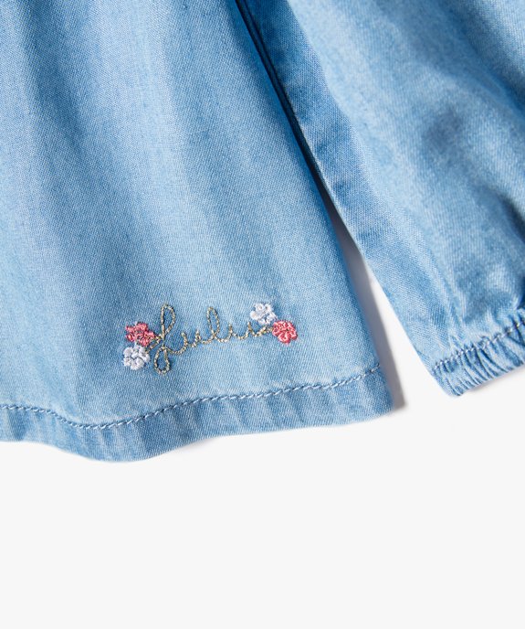 Blouse trapèze à manches longues et col brodé bébé fille - LuluCastagnette vue3 - LULUCASTAGNETTE - GEMO