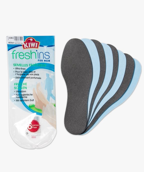 Lot de 6 paires de semelles fraîcheur Fresh'ins pour homme - Kiwi vue1 - KIWI - GEMO