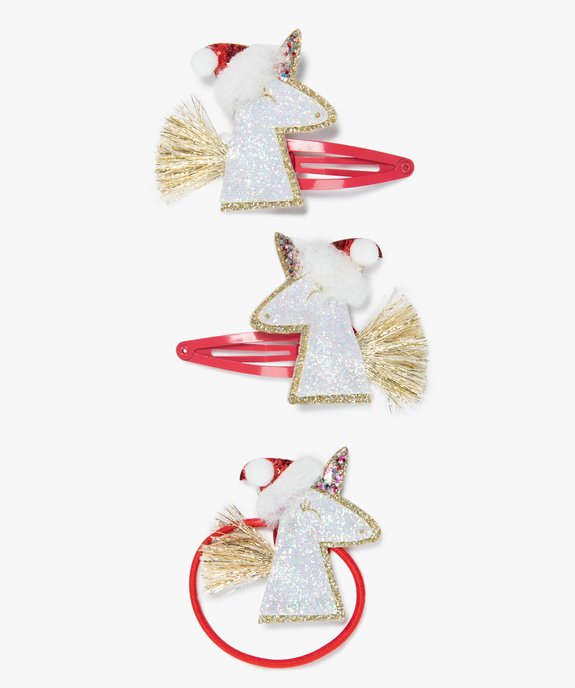 Accessoires à cheveux fille licorne de Noël (lot de 3) vue1 - GEMO - GEMO