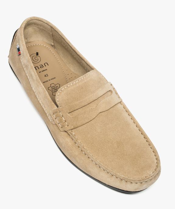 Mocassins homme dessus et intérieur cuir avec surpiqûres vue5 - GEMO (HOMME) - GEMO