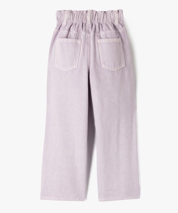 Jean wide leg avec ceinture élastique ajustable fille vue4 - GEMO (ENFANT) - GEMO