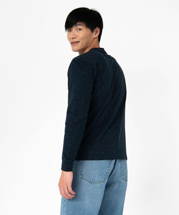 Tee-shirt à manches longues avec col tunisien homme vue3 - GEMO (HOMME) - GEMO