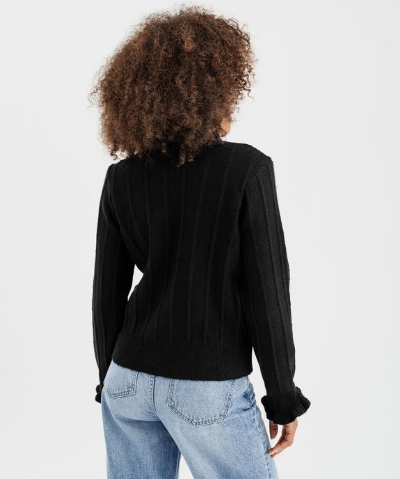 Pull en maille ajourée avec finitions froncées femme vue4 - GEMO(FEMME PAP) - GEMO