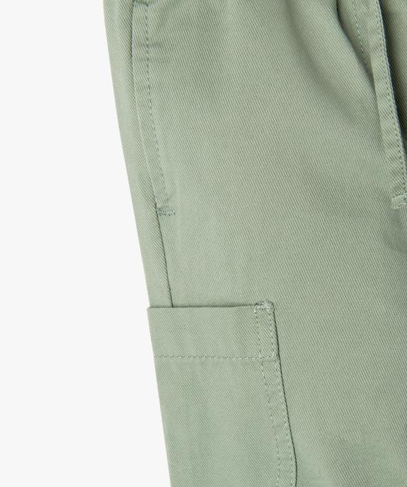 Pantalon cargo en toile de coton bébé fille vue3 - GEMO 4G BEBE - GEMO