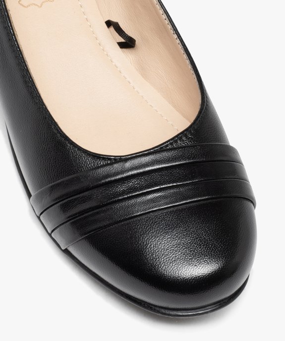 Ballerines femme confort en cuir uni avec semelle crantée vue6 - GEMO 4G FEMME - GEMO