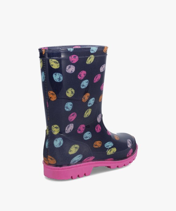 Bottes de pluie fille multicolores à pois vue4 - GEMO (ENFANT) - GEMO