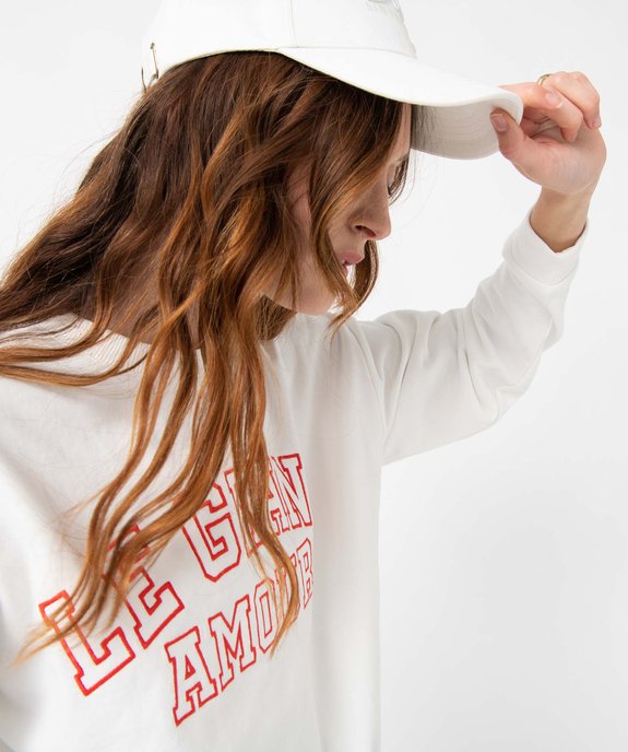 Sweat femme oversize à message brodé vue5 - GEMO(FEMME PAP) - GEMO