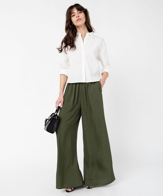 Pantalon large et fluide en satin uni femme vue5 - GEMO(FEMME PAP) - GEMO