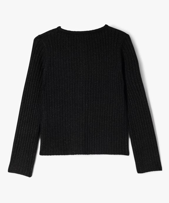 Gilet en maille côtelée pailletée fille vue3 - GEMO (ENFANT) - GEMO