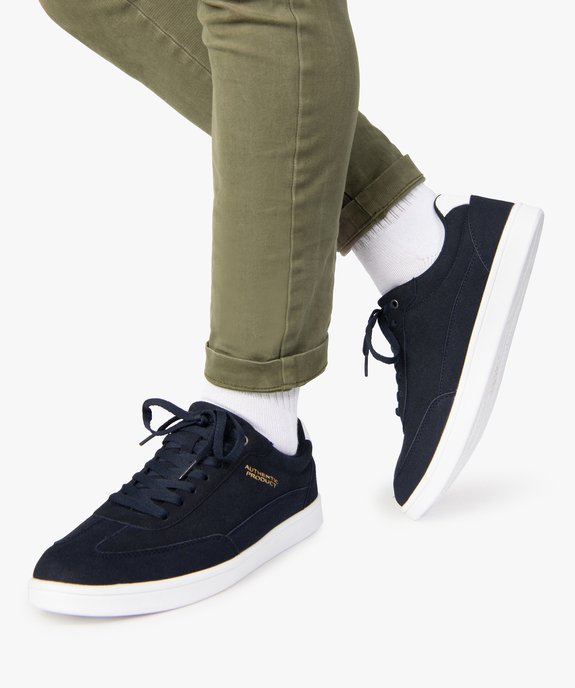 Baskets homme suédées à lacets style skateshoes vue1 - GEMO (SPORTSWR) - GEMO