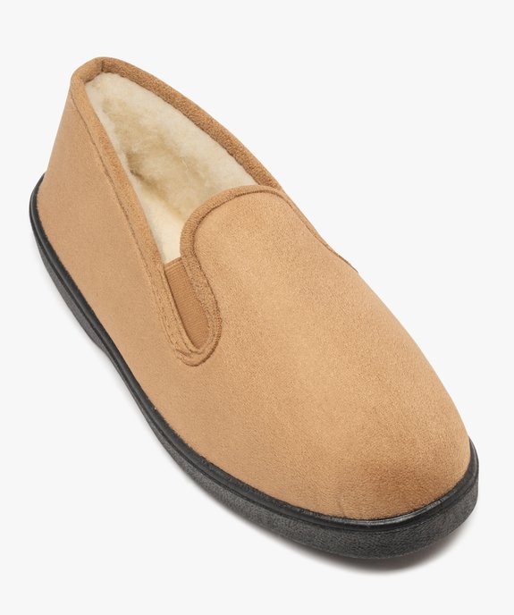 Chaussons en velours uni et doublés laine homme vue10 - G'FLEX - GEMO