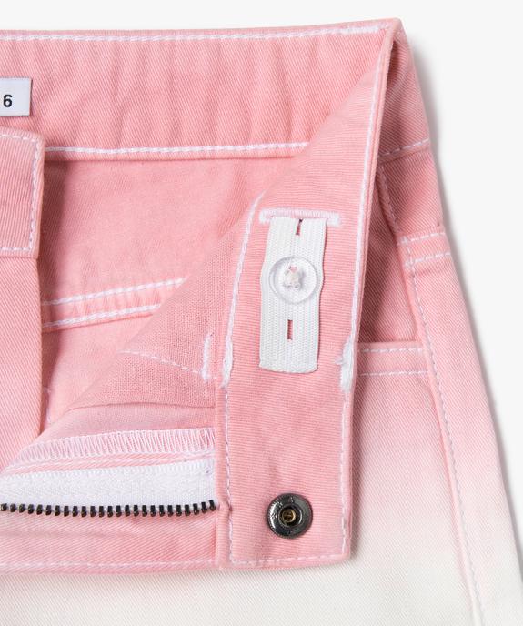 Short en jean teinture spéciale coloris unique dégradé fille vue2 - GEMO 4G FILLE - GEMO