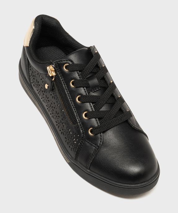 Baskets basses de ville avec zip, lacets et détails girly femme vue5 - VALENTINA BALDA - GEMO