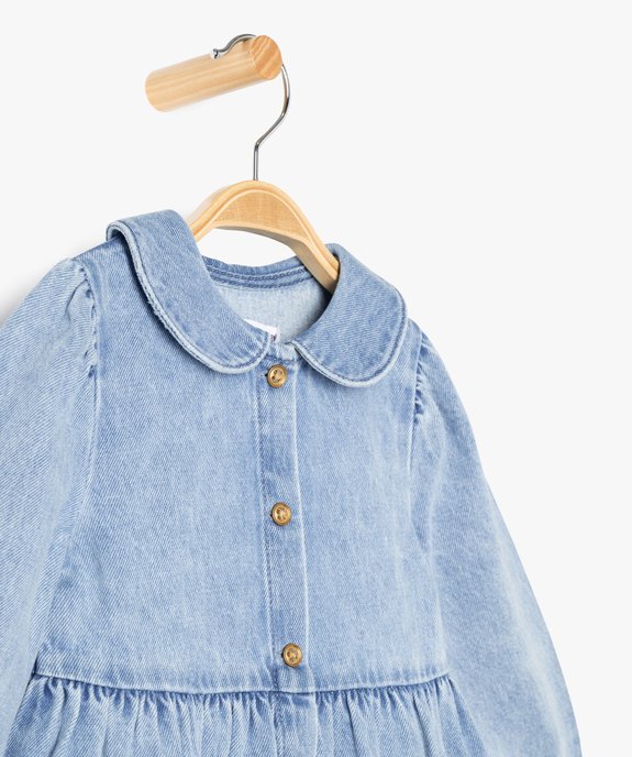 Robe en jean avec col Claudine bébé fille vue2 - GEMO(BEBE DEBT) - GEMO
