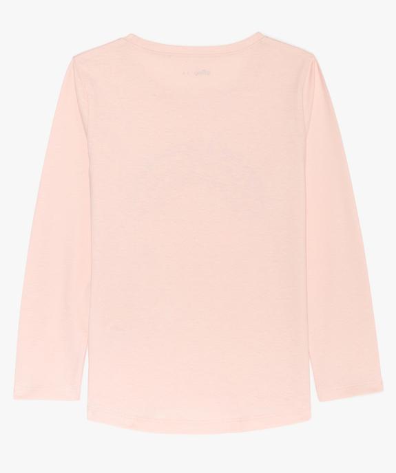 Tee-shirt fille à manches longues avec motif arc-en-ciel vue2 - GEMO (ENFANT) - GEMO