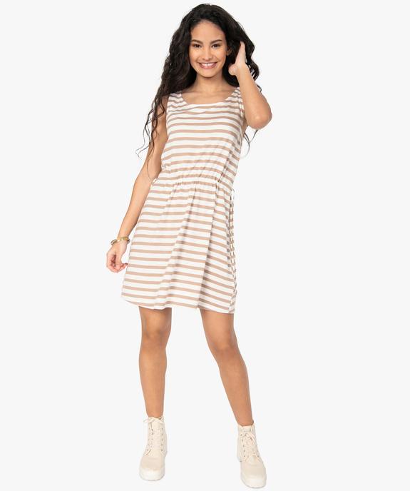 Robe tee-shirt femme avec liens à la taille vue5 - GEMO(FEMME PAP) - GEMO