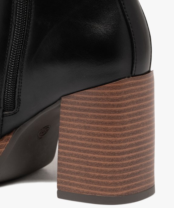 Boots femme à talon flare et semelle plateforme avec bout carré vue7 - FOLLOW ME - GEMO