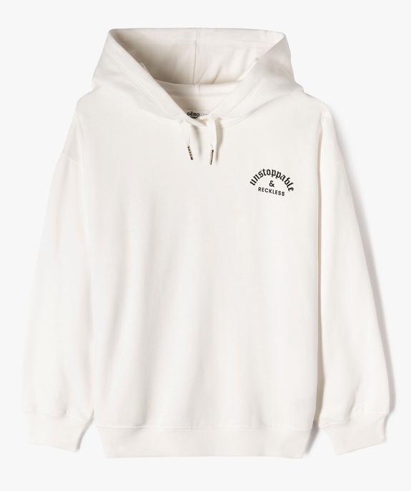 Sweat à capuche avec large motif dos fille vue2 - GEMO 4G FILLE - GEMO