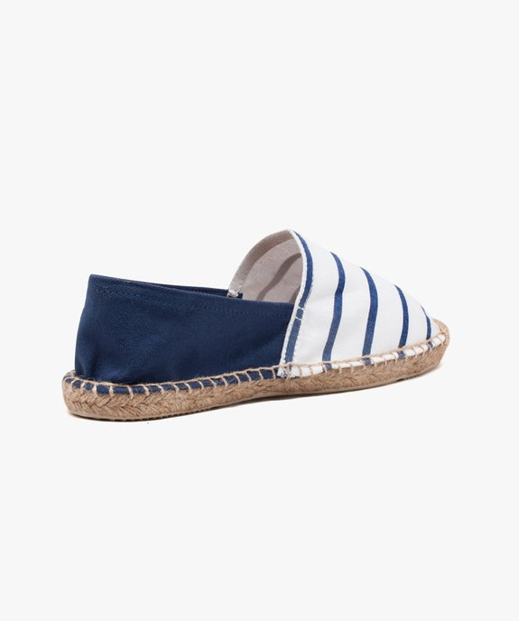 Espadrilles femme à talon plat dessus toile vue4 - GEMO (PLAGE) - GEMO