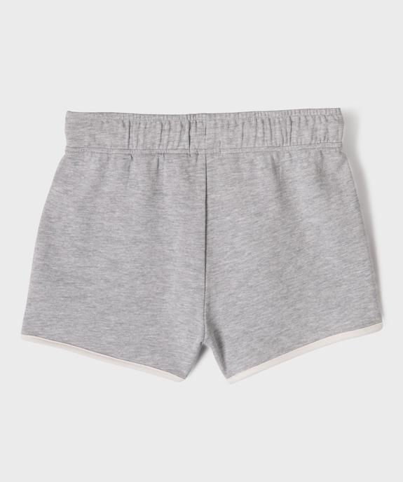 Short en maille French Terry avec taille ajustable fille vue3 - GEMO 4G FILLE - GEMO