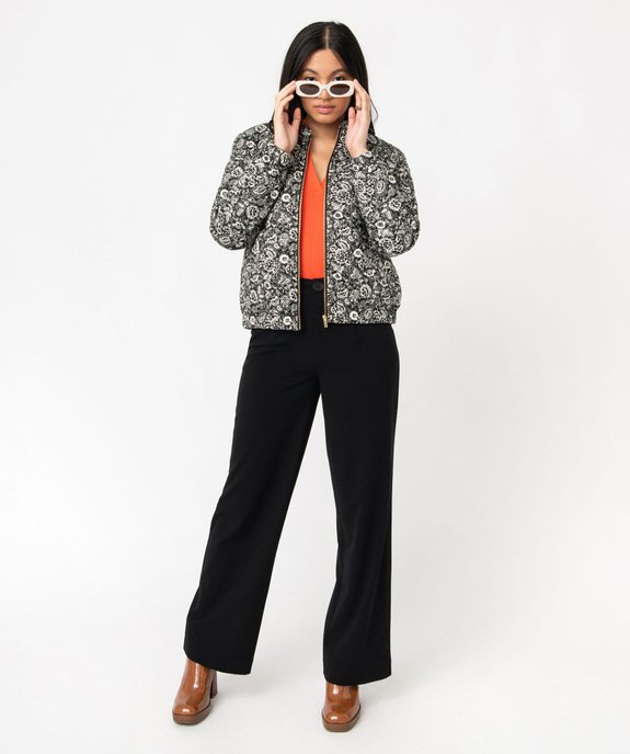 Veste femme matelassée à motifs fermeture zippée vue5 - GEMO 4G FEMME - GEMO