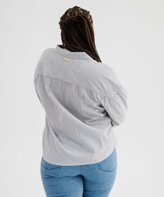 Chemise rayée avec fronces femme - LuluCastagnette vue3 - LULUCASTAGNETTE - GEMO