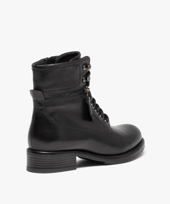 Boots femme à lacets dessus cuir uni - Tanéo vue5 - TANEO - GEMO