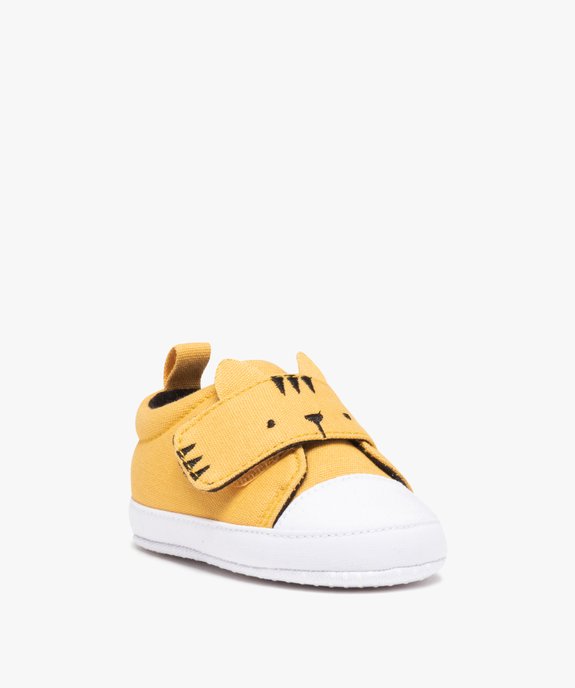 Chaussons de naissance bébé garçon en toile motif tigre vue2 - GEMO 4G BEBE - GEMO