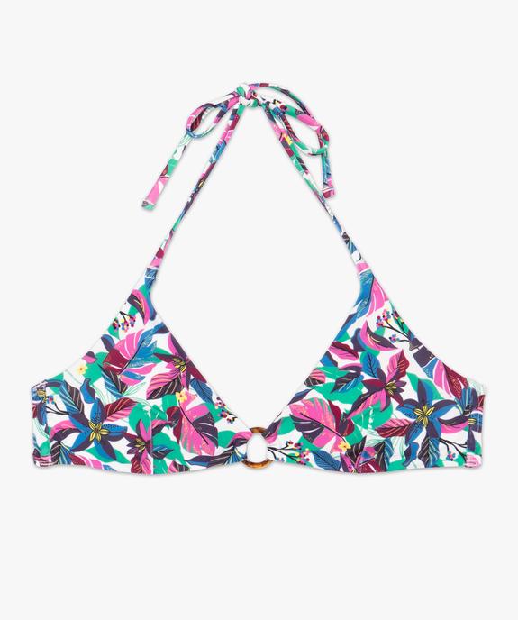 Haut de maillot de bain femme forme triangle avec anneau vue4 - GEMO (PLAGE) - GEMO