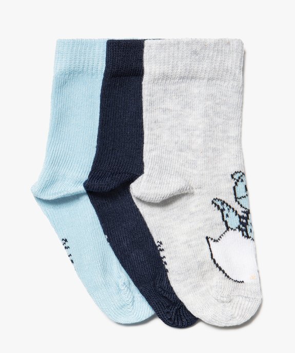 Chaussettes bébé tige haute imprimées dragon (lot de 3) vue1 - GEMO(BEBE DEBT) - GEMO