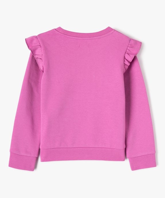 Sweat à volants aux épaules et motif brodé fille vue3 - GEMO 4G FILLE - GEMO