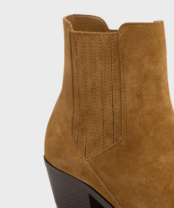 Boots dessus cuir velours avec élastique latéral esprit Santiag femme - Tanéo - TANEO Boots dessus cuir velours avec élastique latéral esprit Santiag femme - Tanéo vue6 - TANEO - GEMO
