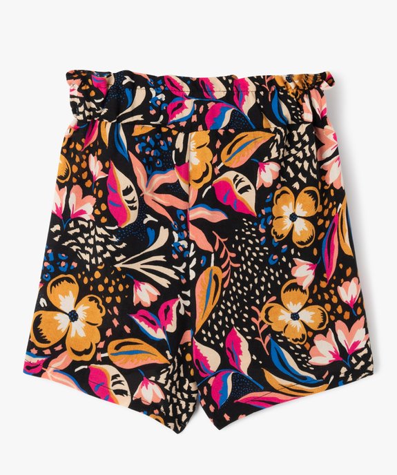 Short taille haute à motifs fleuris fille vue3 - GEMO (ENFANT) - GEMO