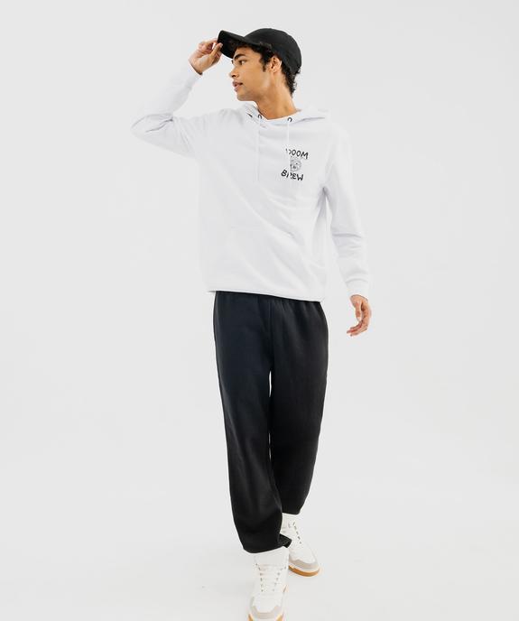 Sweat à capuche avec intérieur molletonné et motif poitrine homme vue4 - GEMO (HOMME) - GEMO