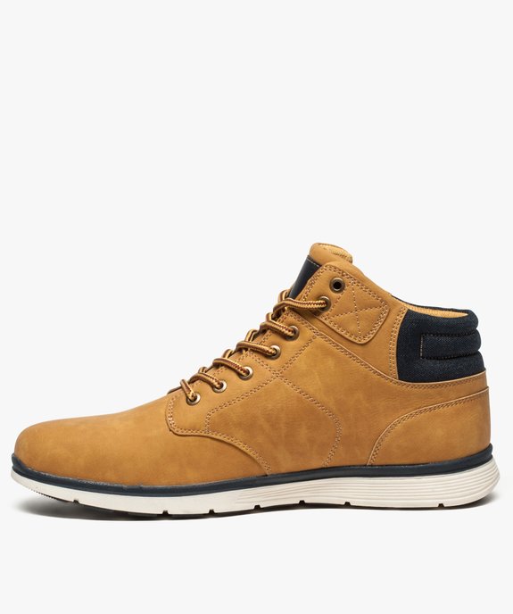 Baskets homme semi-montantes avec col rembourré en tissu vue3 - GEMO (CASUAL) - GEMO