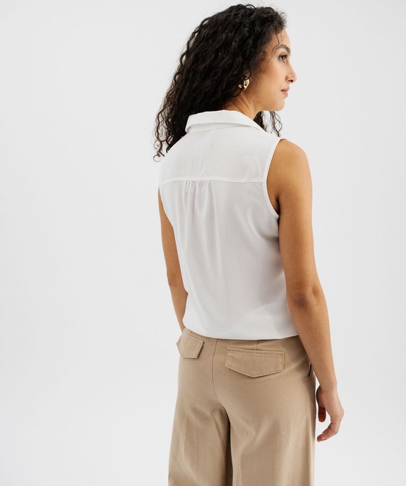 Chemise sans manches imprimée avec nœud dans le bas femme vue3 - GEMO 4G FEMME - GEMO