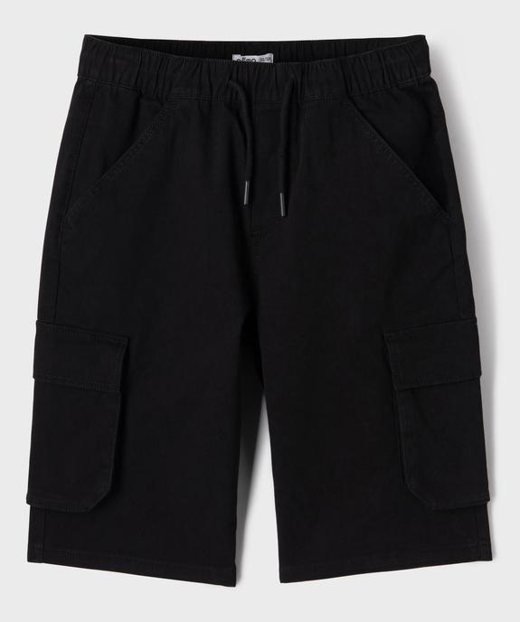 Bermuda en coton stretch coupe Loose avec poches à rabat garçon vue1 - GEMO 4G GARCON - GEMO