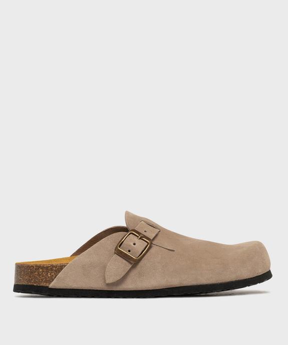 Sabots en cuir suédé avec semelle intérieure anatomique femme vue2 - TANEO GEMO FOR GOOD - GEMO