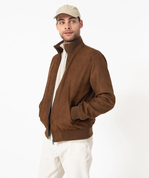 Blouson suédine à col montant homme vue2 - GEMO (HOMME) - GEMO