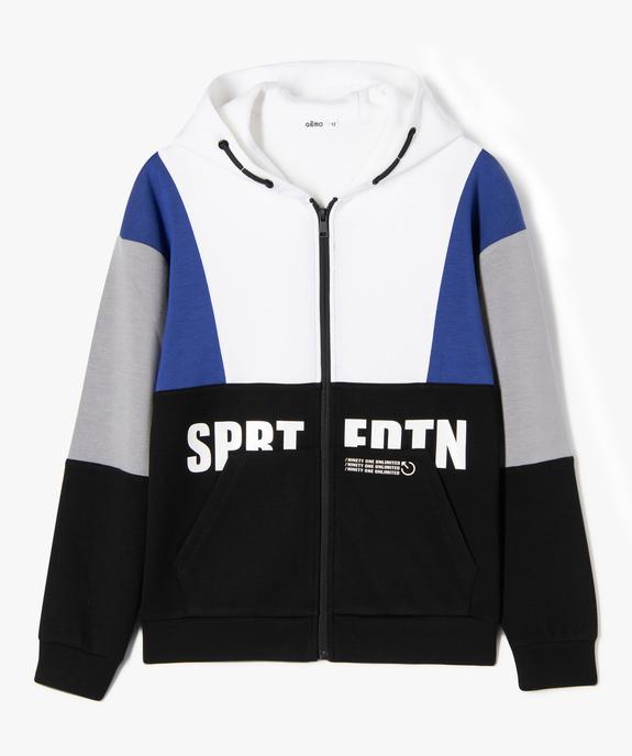 Sweat à capuche zippé multicolore garçon vue2 - GEMO (JUNIOR) - GEMO