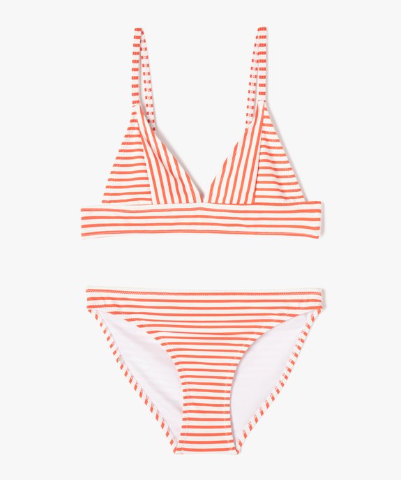 Maillot de bain fille 2 pièces à rayures  vue1 - GEMO (JUNIOR) - GEMO