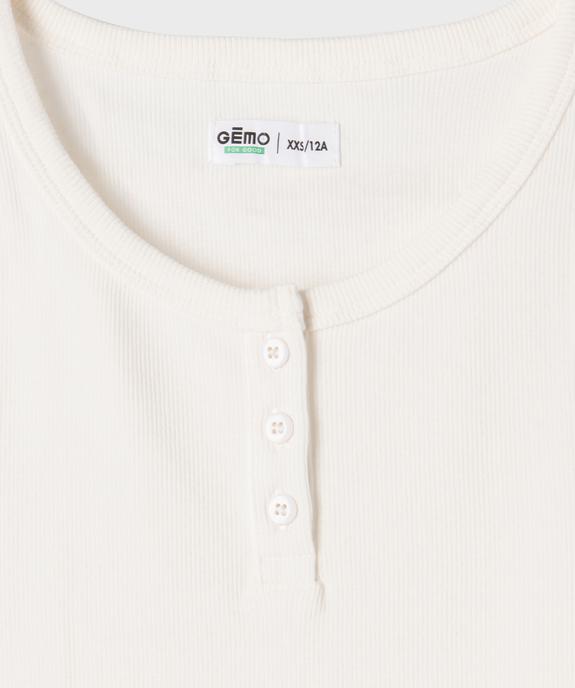 Débardeu court en maille côtelée fille vue2 - GEMO 4G FILLE - GEMO