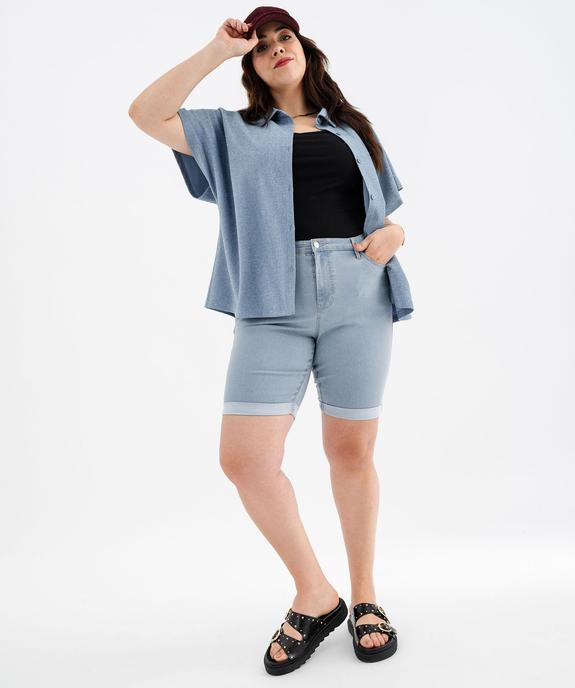 Bermuda en jean à revers femme grande taille vue12 - GEMO 4G GT - GEMO