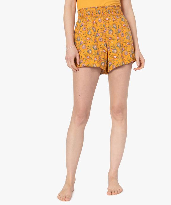 Short de pyjama femme imprimé avec taille smockée vue1 - GEMO(HOMWR FEM) - GEMO