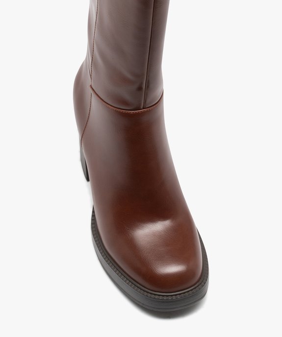 Bottes à talon haut dessus uni et à semelle plateforme vue6 - FOLLOW ME G4G - GEMO