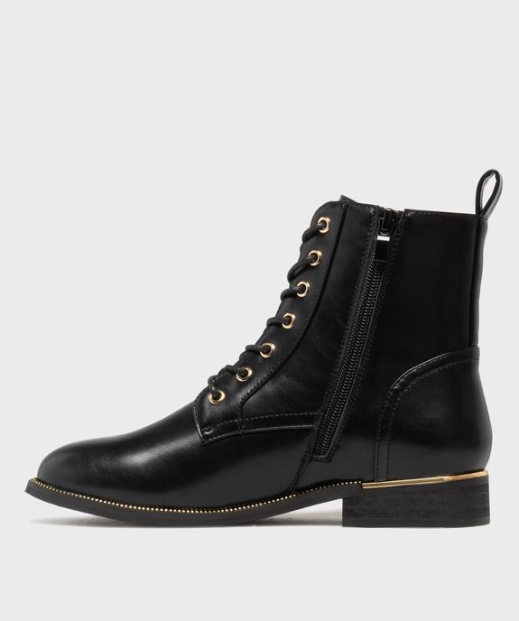 Boots plates à lacets et zip femme vue3 - VALENTINA BALDA - GEMO